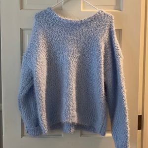 fuzzy light blue sweater